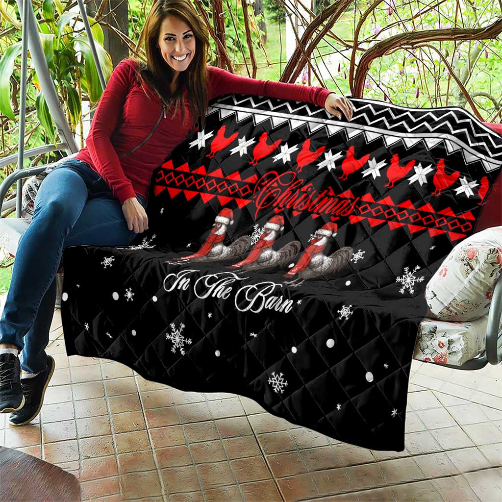 Chicken Farm Christmas Quilt Xmas Holiday Patterns - Wonder Print Shop