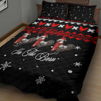 Chicken Farm Christmas Quilt Bed Set Xmas Holiday Patterns - Wonder Print Shop