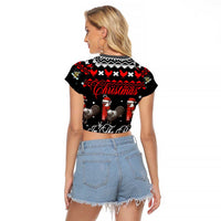 Chicken Farm Christmas Raglan Cropped T Shirt Xmas Holiday Patterns - Wonder Print Shop