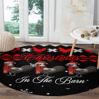Chicken Farm Christmas Round Carpet Xmas Holiday Patterns - Wonder Print Shop