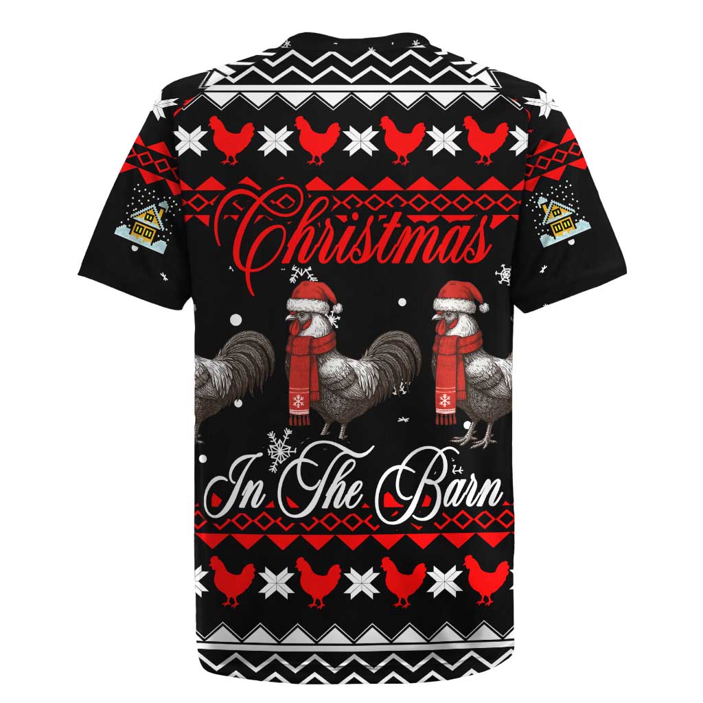 Chicken Farm Christmas Rugby Jersey Xmas Holiday Patterns - Wonder Print Shop