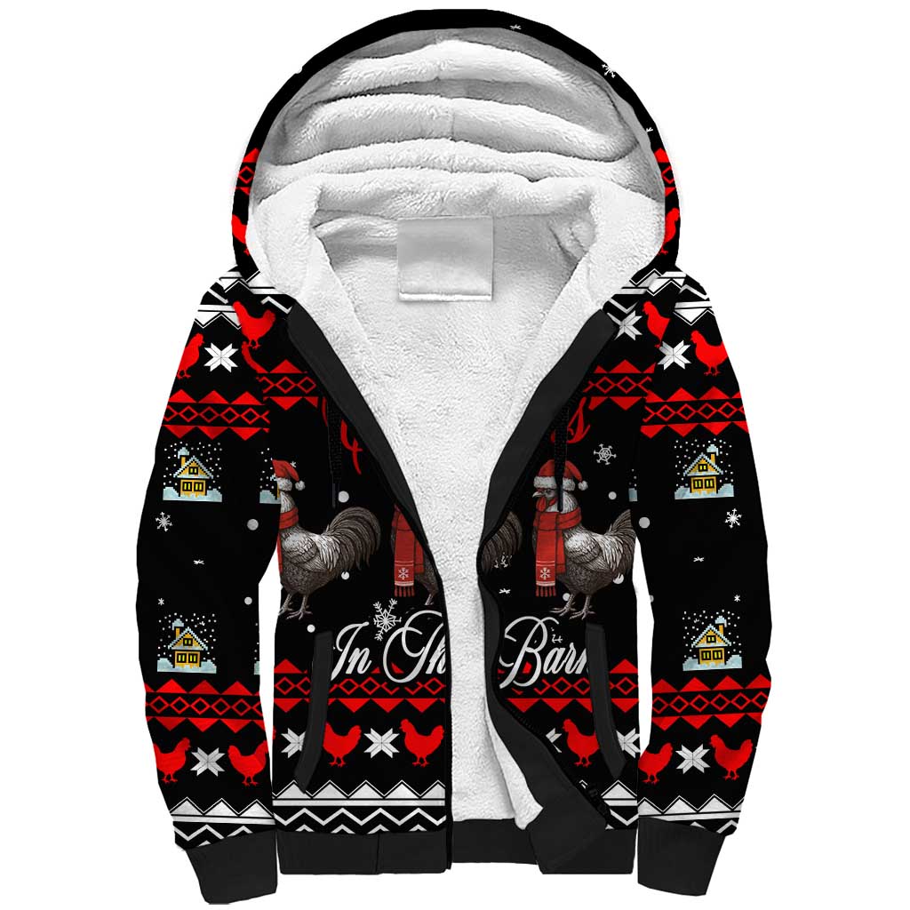 Chicken Farm Christmas Sherpa Hoodie Xmas Holiday Patterns - Wonder Print Shop