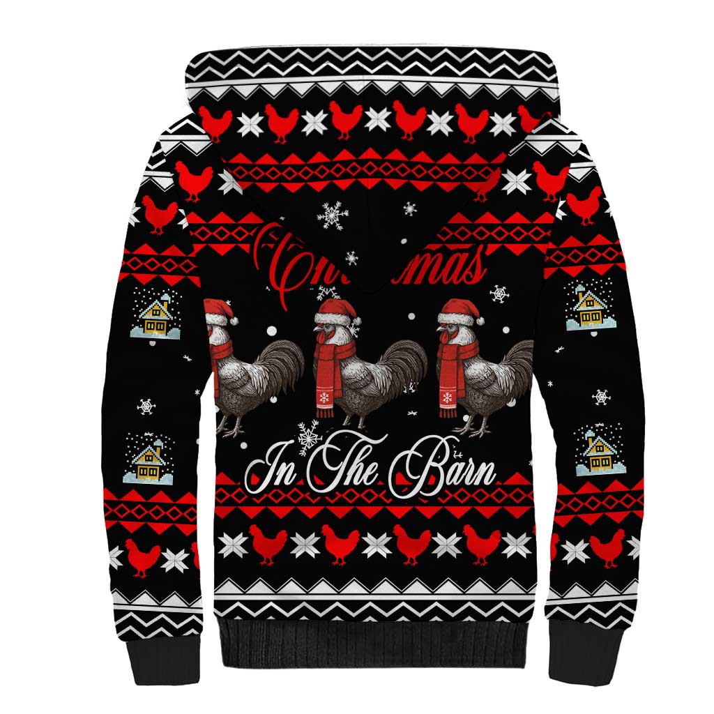 Chicken Farm Christmas Sherpa Hoodie Xmas Holiday Patterns - Wonder Print Shop
