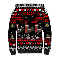 Chicken Farm Christmas Sherpa Hoodie Xmas Holiday Patterns - Wonder Print Shop
