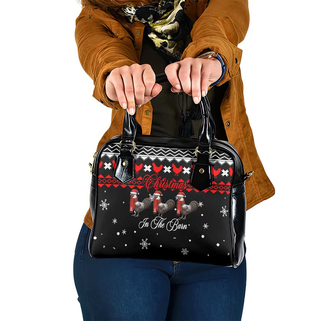 Chicken Farm Christmas Shoulder Handbag Xmas Holiday Patterns - Wonder Print Shop