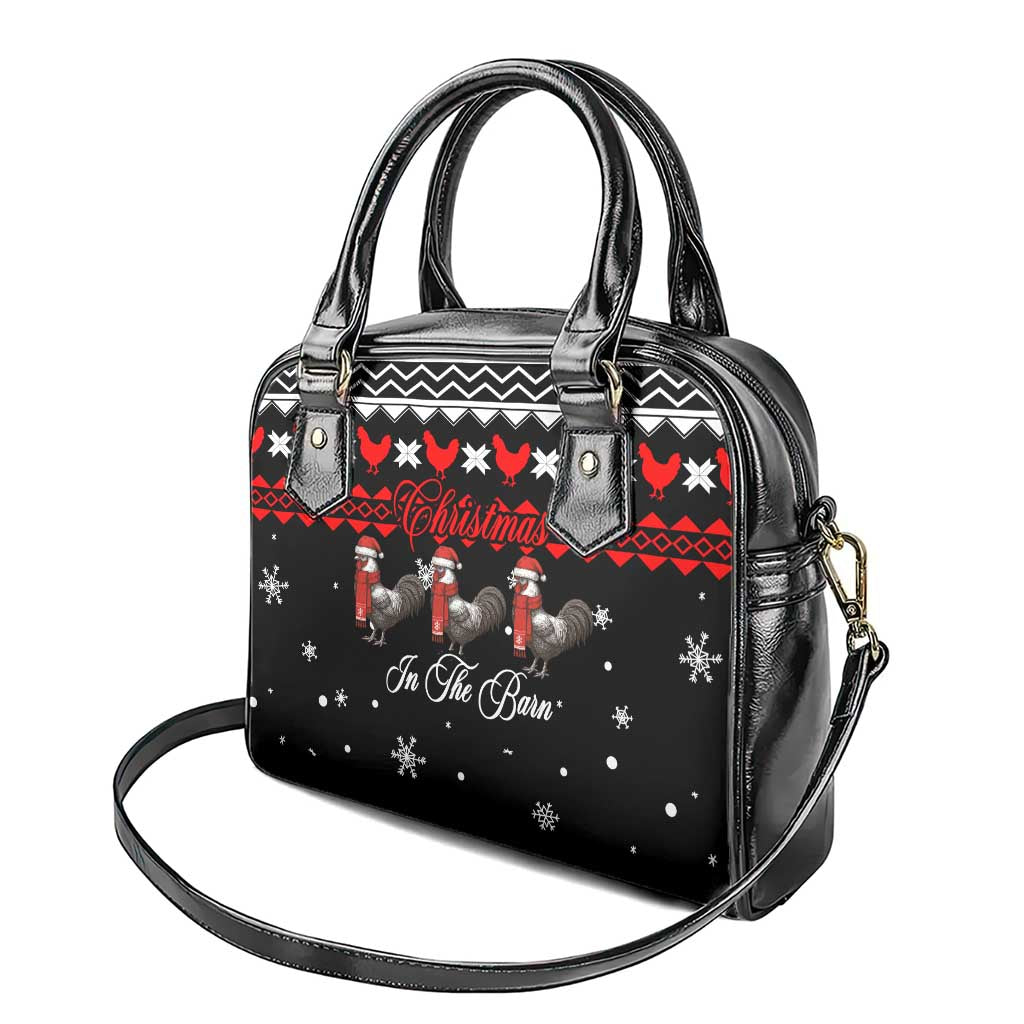 Chicken Farm Christmas Shoulder Handbag Xmas Holiday Patterns - Wonder Print Shop