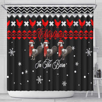 Chicken Farm Christmas Shower Curtain Xmas Holiday Patterns - Wonder Print Shop