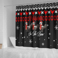 Chicken Farm Christmas Shower Curtain Xmas Holiday Patterns - Wonder Print Shop