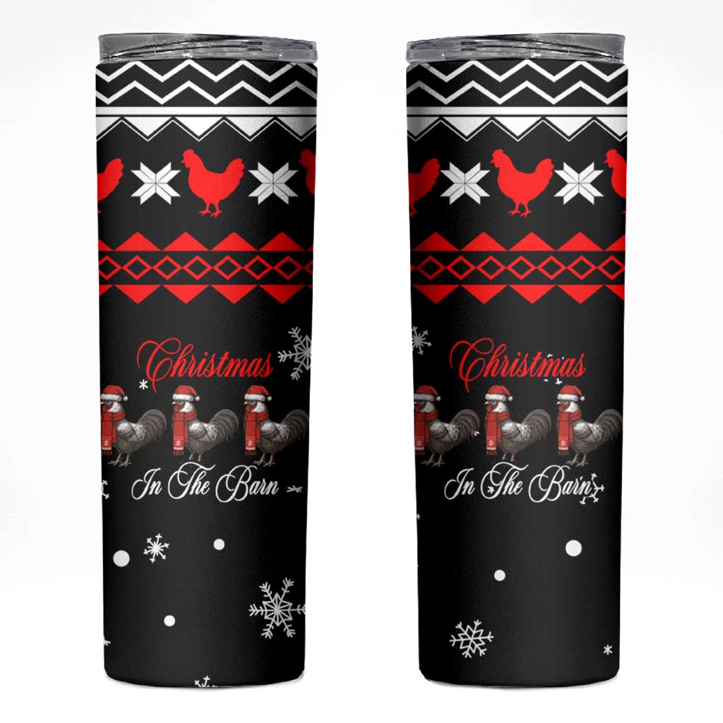 Chicken Farm Christmas Skinny Tumbler Xmas Holiday Patterns - Wonder Print Shop