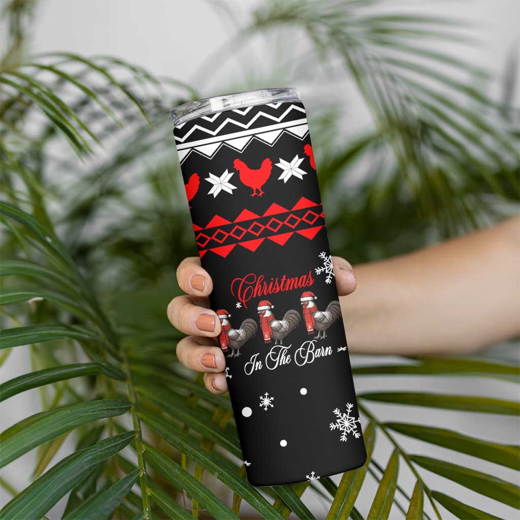 Chicken Farm Christmas Skinny Tumbler Xmas Holiday Patterns - Wonder Print Shop
