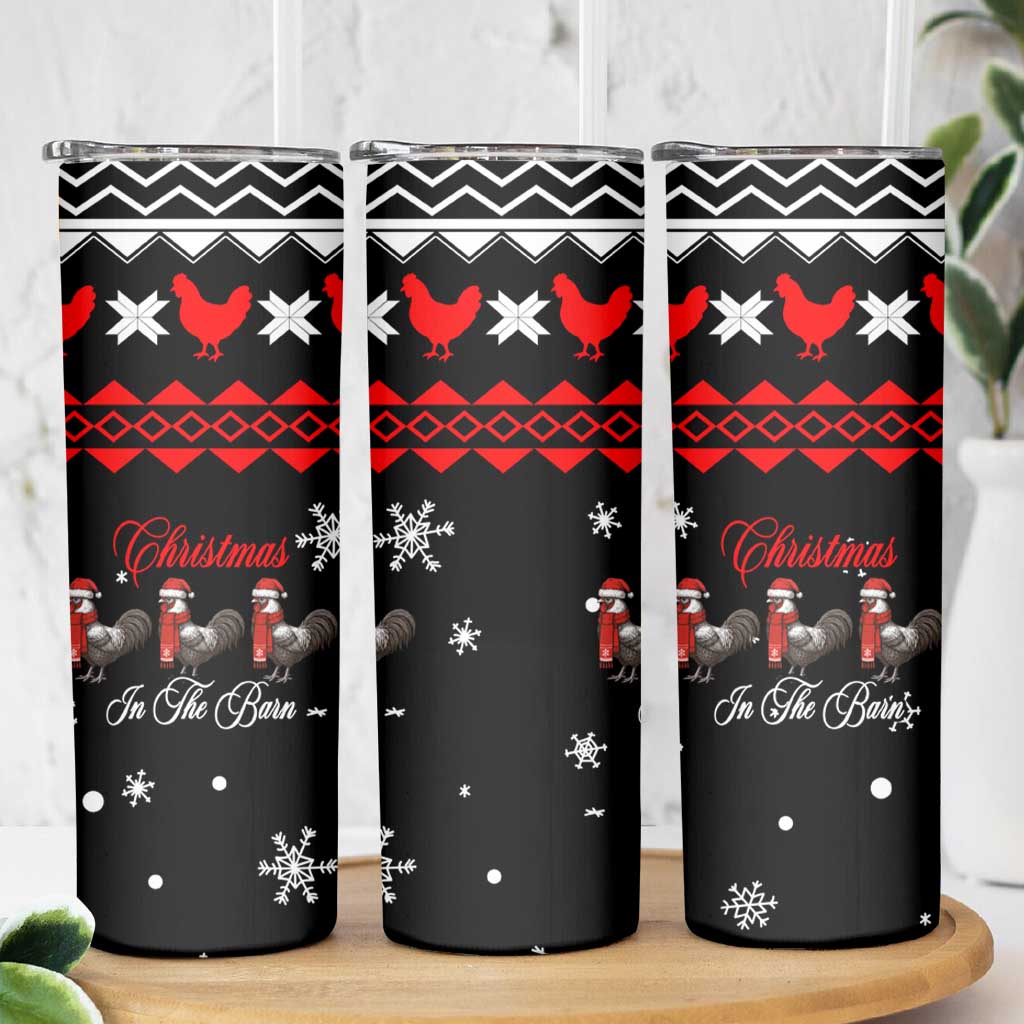 Chicken Farm Christmas Skinny Tumbler Xmas Holiday Patterns - Wonder Print Shop