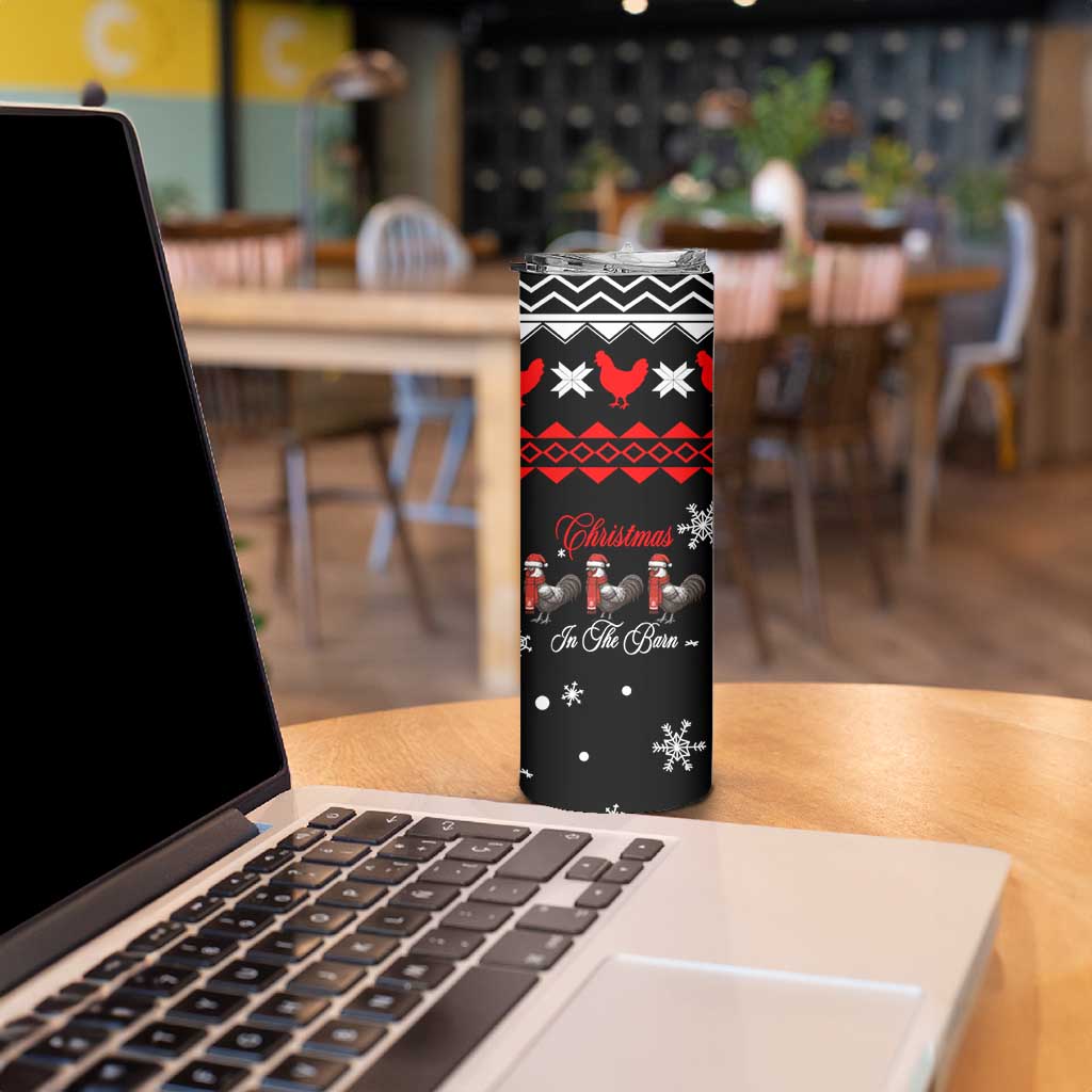 Chicken Farm Christmas Skinny Tumbler Xmas Holiday Patterns - Wonder Print Shop