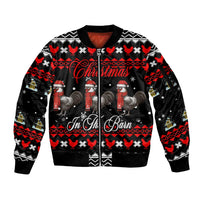 Chicken Farm Christmas Sleeve Zip Bomber Jacket Xmas Holiday Patterns - Wonder Print Shop