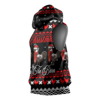 Chicken Farm Christmas Sleeveless Hoodie Xmas Holiday Patterns - Wonder Print Shop