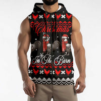 Chicken Farm Christmas Sleeveless Zip Hoodie Xmas Holiday Patterns - Wonder Print Shop