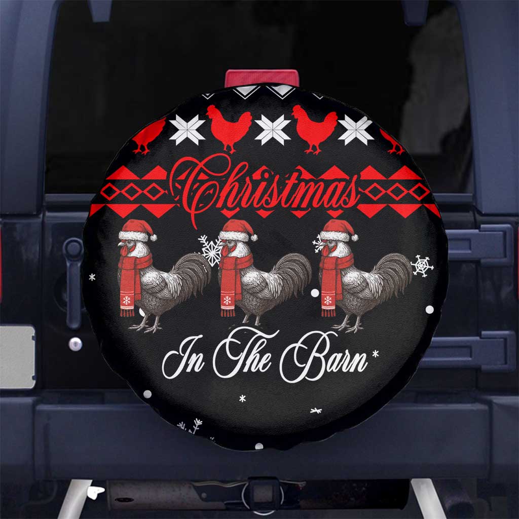 Chicken Farm Christmas Spare Tire Cover Xmas Holiday Patterns - Wonder Print Shop
