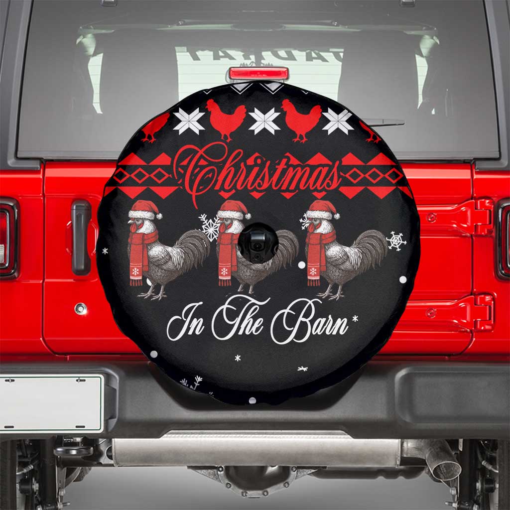 Chicken Farm Christmas Spare Tire Cover Xmas Holiday Patterns - Wonder Print Shop