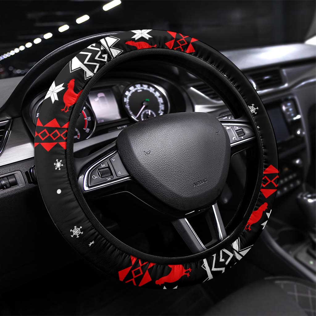 Chicken Farm Christmas Steering Wheel Cover Xmas Holiday Patterns - Wonder Print Shop