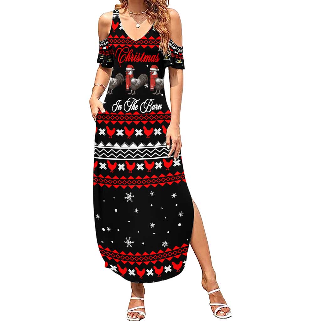 Chicken Farm Christmas Summer Maxi Dress Xmas Holiday Patterns - Wonder Print Shop