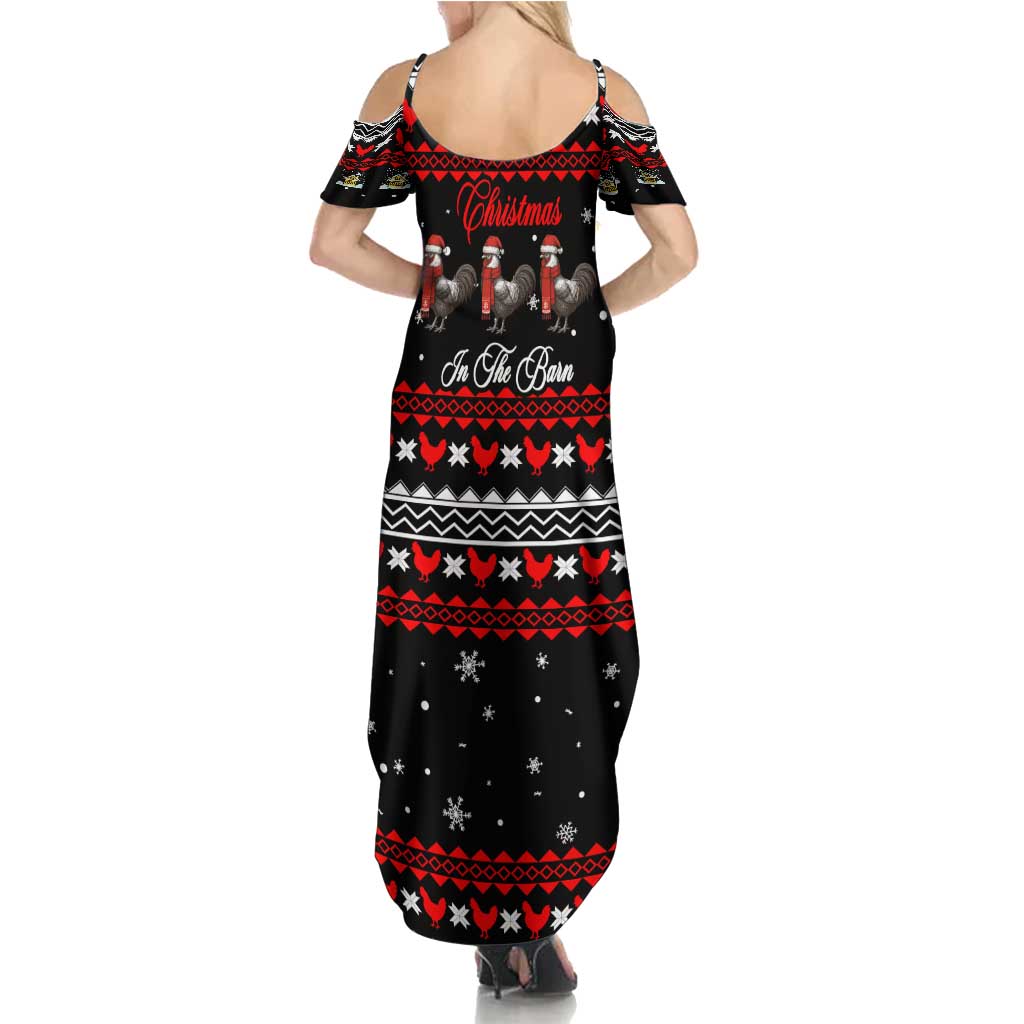 Chicken Farm Christmas Summer Maxi Dress Xmas Holiday Patterns - Wonder Print Shop