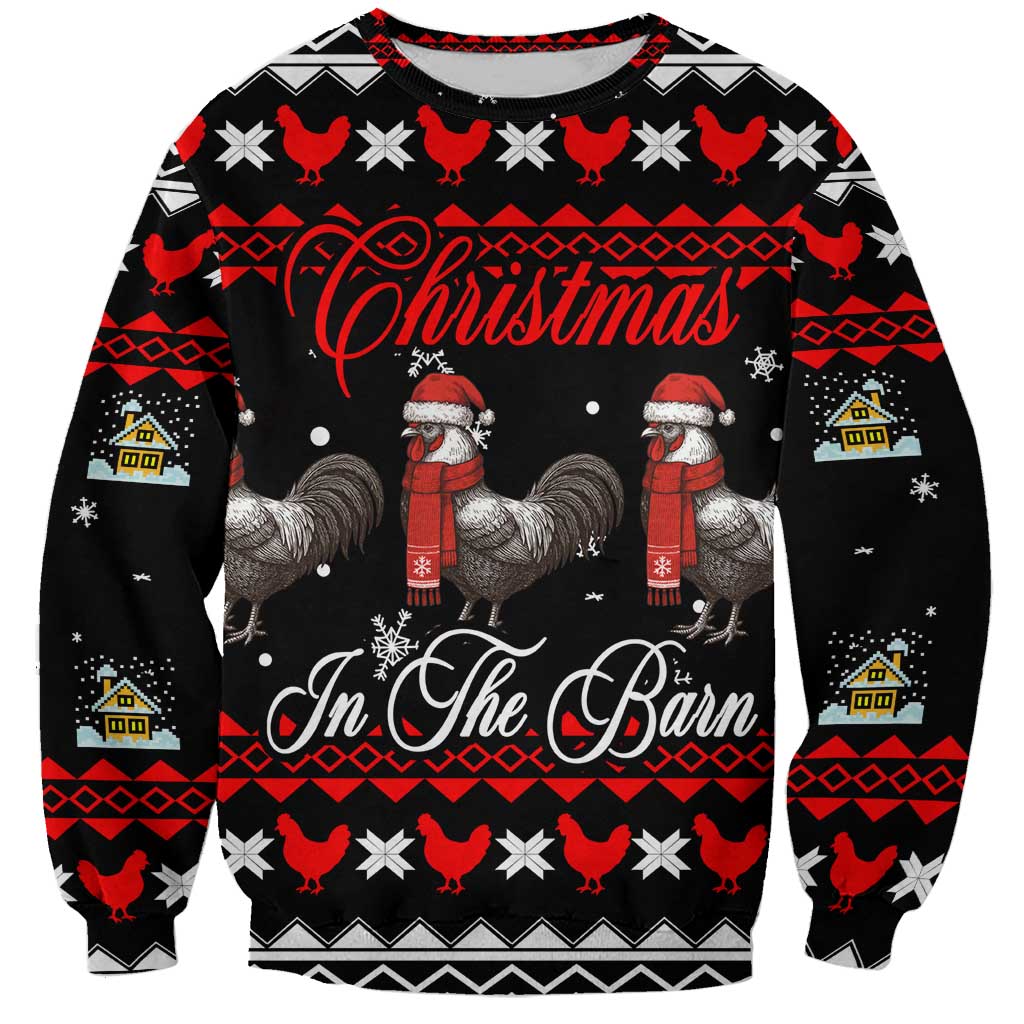 Chicken Farm Christmas Sweatshirt Xmas Holiday Patterns - Wonder Print Shop