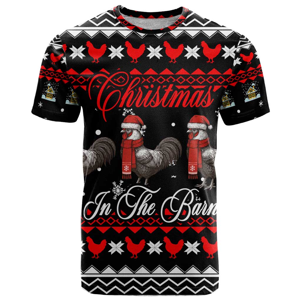 Chicken Farm Christmas T Shirt Xmas Holiday Patterns - Wonder Print Shop