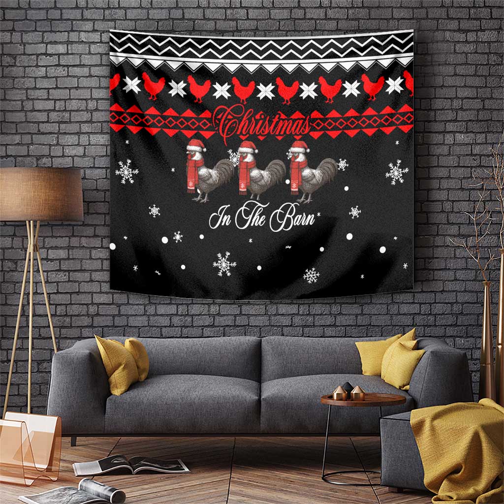 Chicken Farm Christmas Tapestry Xmas Holiday Patterns - Wonder Print Shop