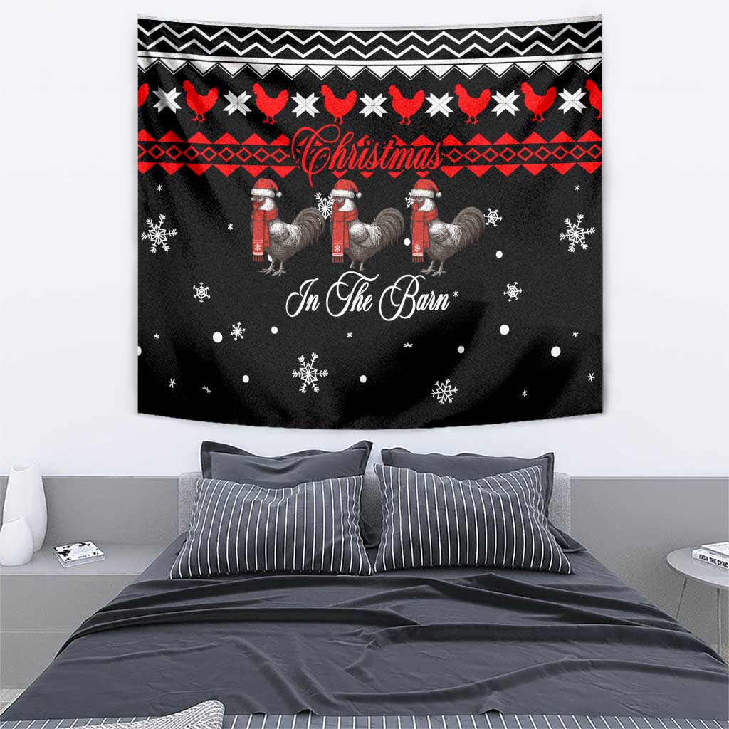 Chicken Farm Christmas Tapestry Xmas Holiday Patterns - Wonder Print Shop