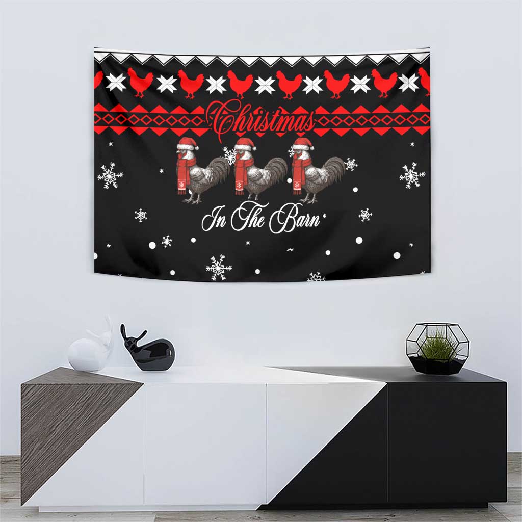 Chicken Farm Christmas Tapestry Xmas Holiday Patterns - Wonder Print Shop