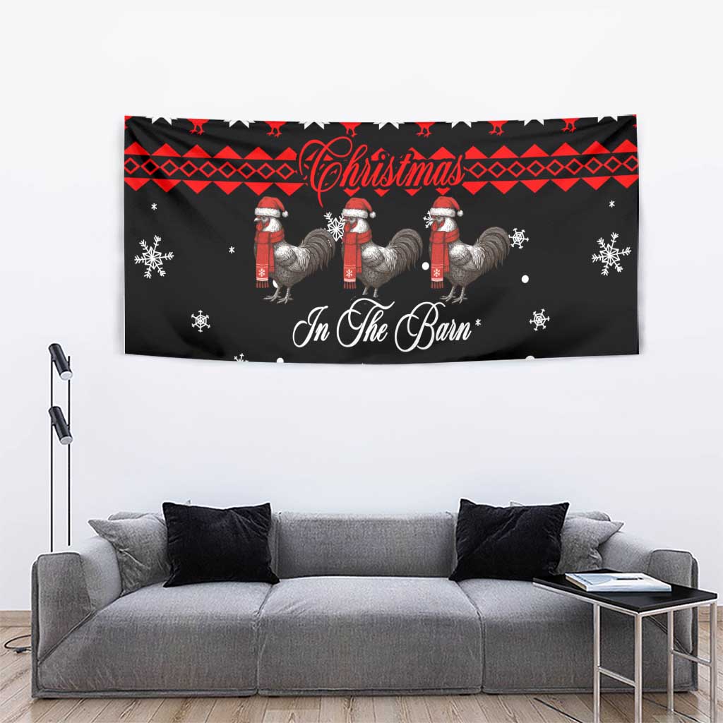 Chicken Farm Christmas Tapestry Xmas Holiday Patterns - Wonder Print Shop