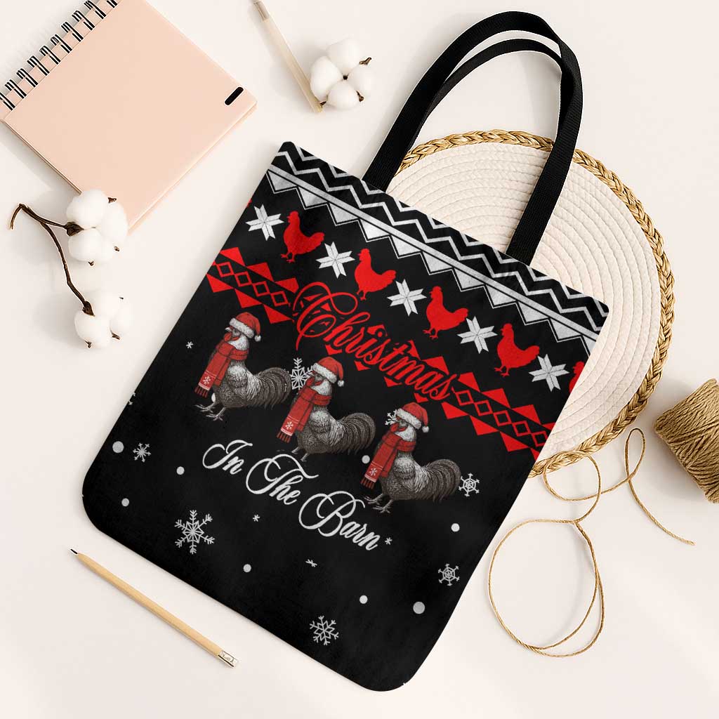 Chicken Farm Christmas Tote Bag Xmas Holiday Patterns - Wonder Print Shop