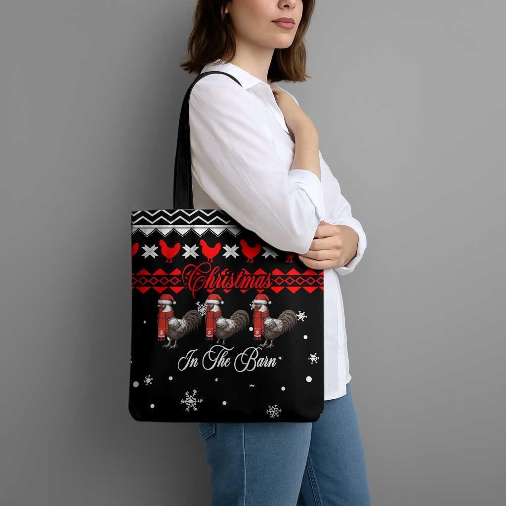 Chicken Farm Christmas Tote Bag Xmas Holiday Patterns - Wonder Print Shop