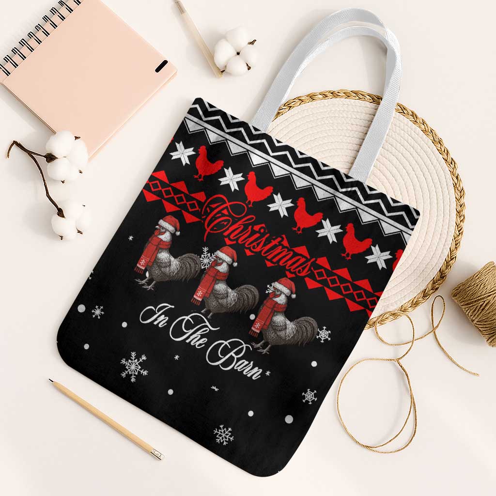 Chicken Farm Christmas Tote Bag Xmas Holiday Patterns - Wonder Print Shop