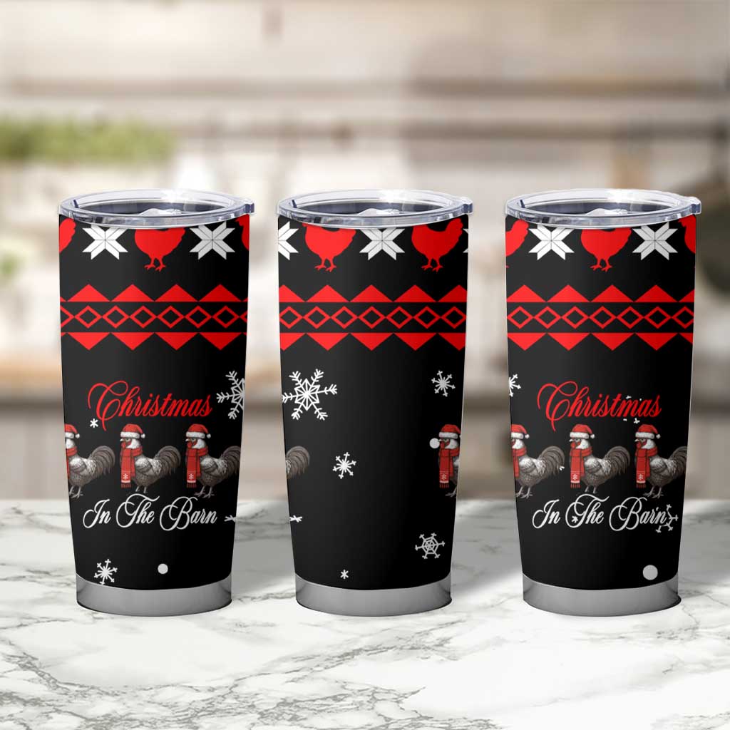 Chicken Farm Christmas Tumbler Cup Xmas Holiday Patterns - Wonder Print Shop