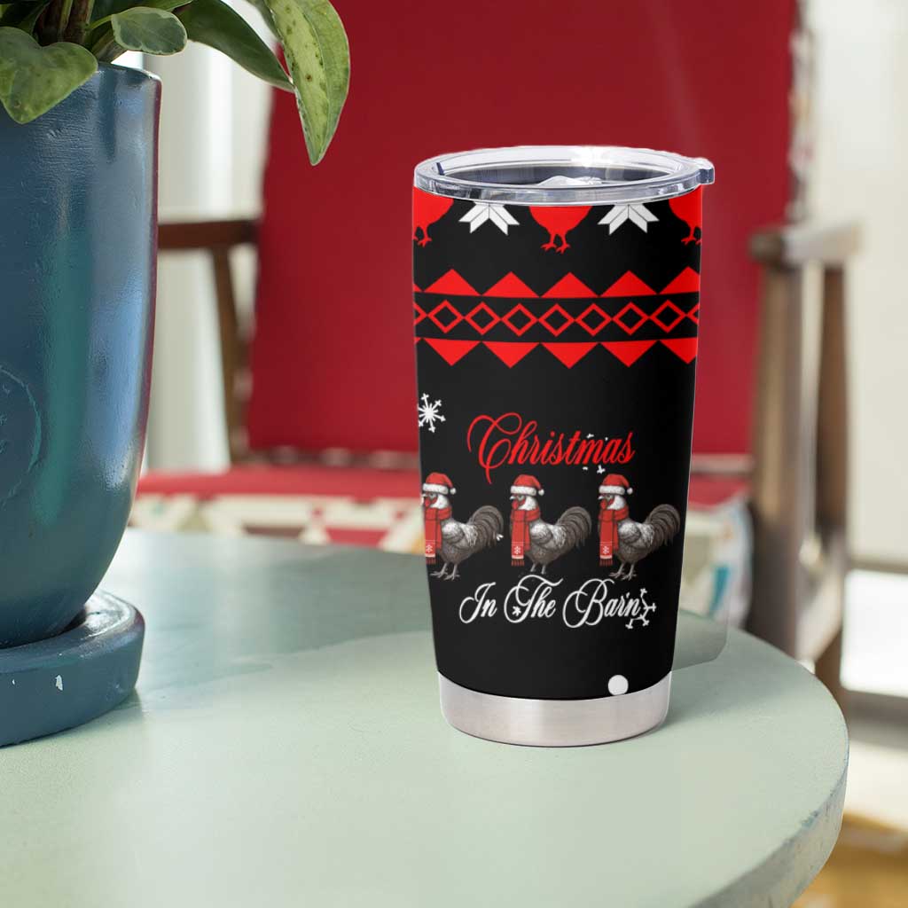 Chicken Farm Christmas Tumbler Cup Xmas Holiday Patterns - Wonder Print Shop