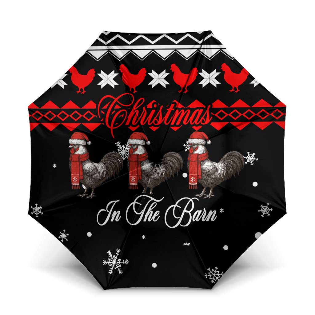 Chicken Farm Christmas Umbrella Xmas Holiday Patterns - Wonder Print Shop