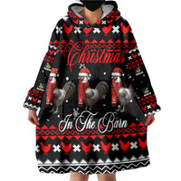 Chicken Farm Christmas Wearable Blanket Hoodie Xmas Holiday Patterns - Wonder Print Shop