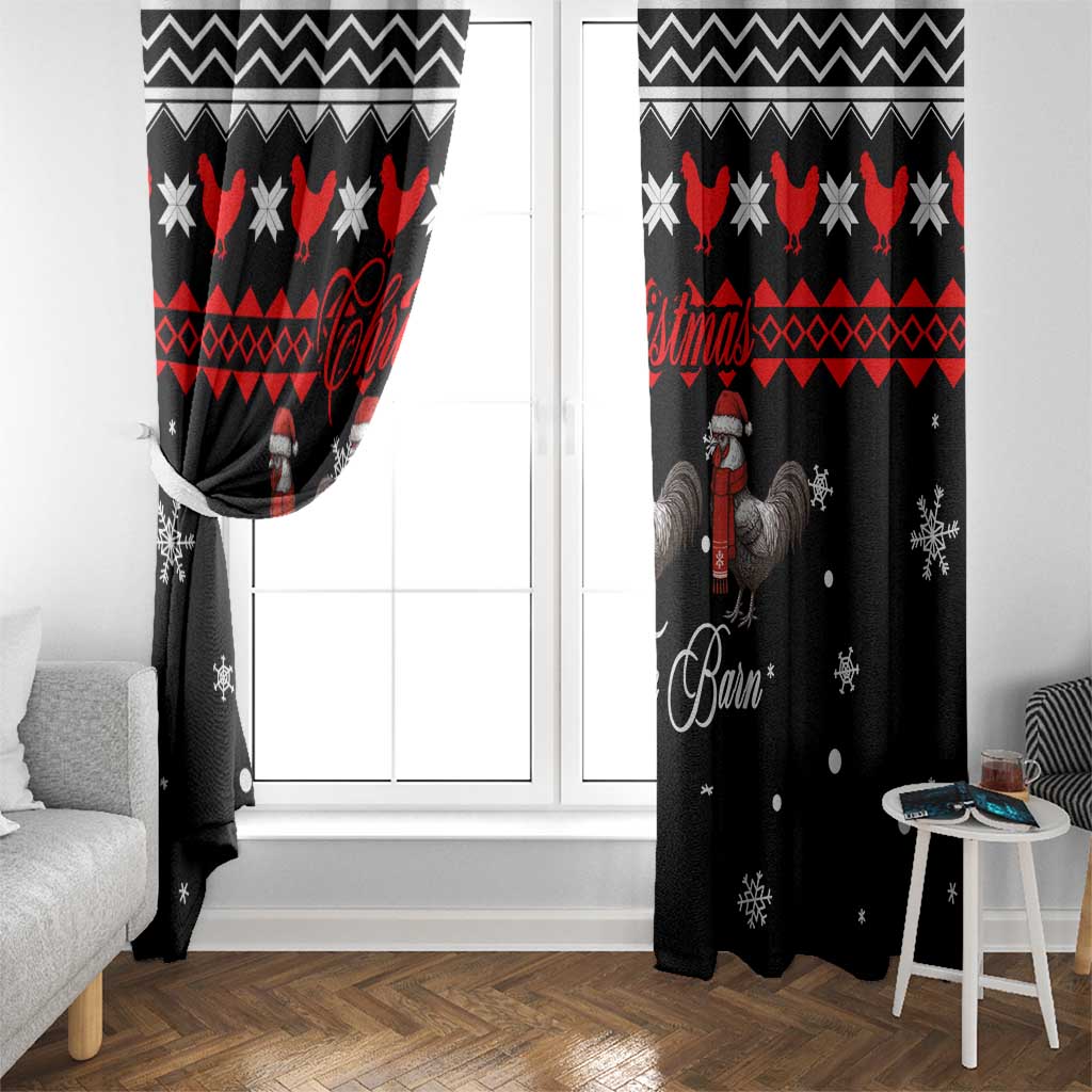 Chicken Farm Christmas Window Curtain Xmas Holiday Patterns - Wonder Print Shop