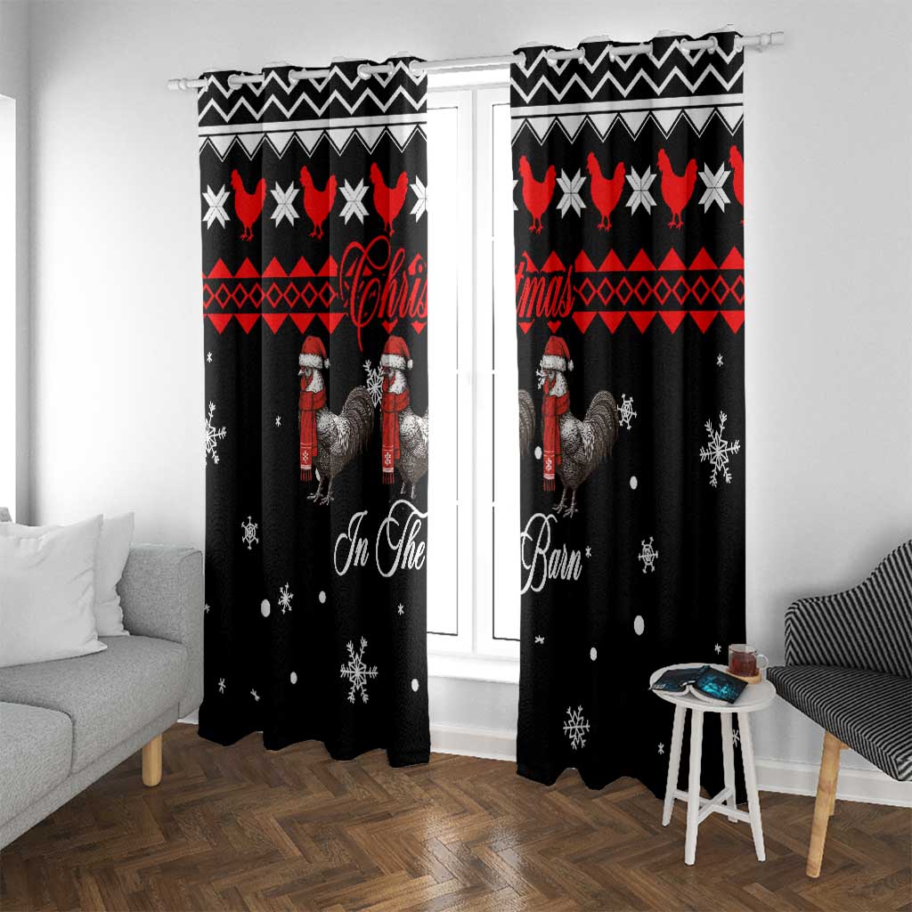 Chicken Farm Christmas Window Curtain Xmas Holiday Patterns - Wonder Print Shop