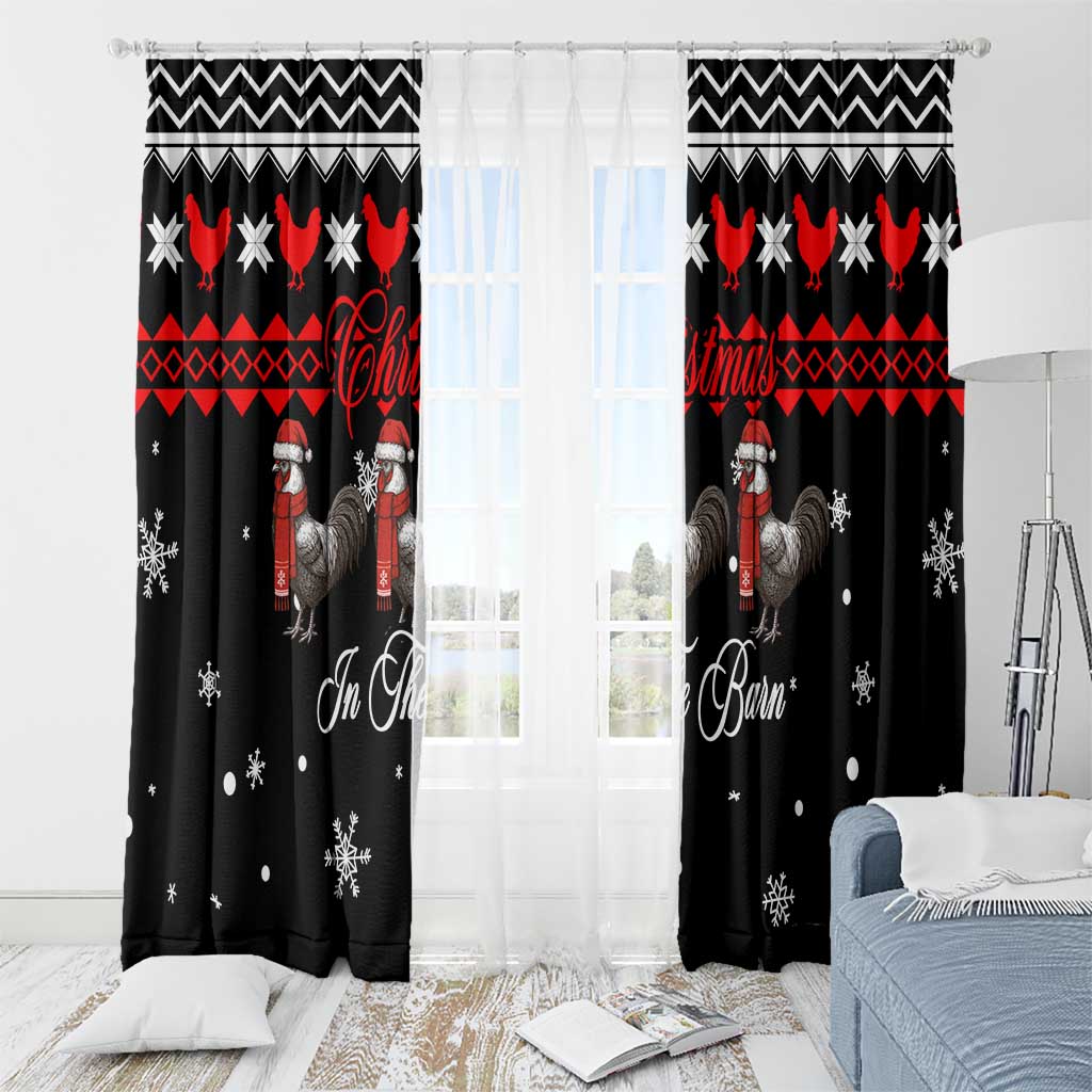 Chicken Farm Christmas Window Curtain Xmas Holiday Patterns - Wonder Print Shop