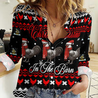 Chicken Farm Christmas Women Casual Shirt Xmas Holiday Patterns - Wonder Print Shop