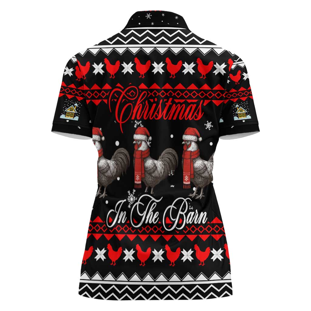 Chicken Farm Christmas Women Polo Shirt Xmas Holiday Patterns - Wonder Print Shop