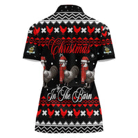 Chicken Farm Christmas Women Polo Shirt Xmas Holiday Patterns - Wonder Print Shop