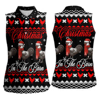 Chicken Farm Christmas Women Sleeveless Polo Shirt Xmas Holiday Patterns - Wonder Print Shop