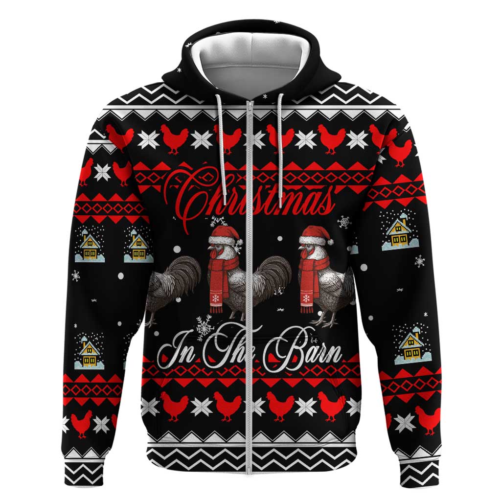 Chicken Farm Christmas Zip Hoodie Xmas Holiday Patterns - Wonder Print Shop
