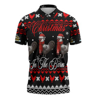Chicken Farm Christmas Zipper Polo Shirt Xmas Holiday Patterns - Wonder Print Shop