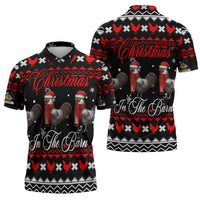 Chicken Farm Christmas Zipper Polo Shirt Xmas Holiday Patterns - Wonder Print Shop