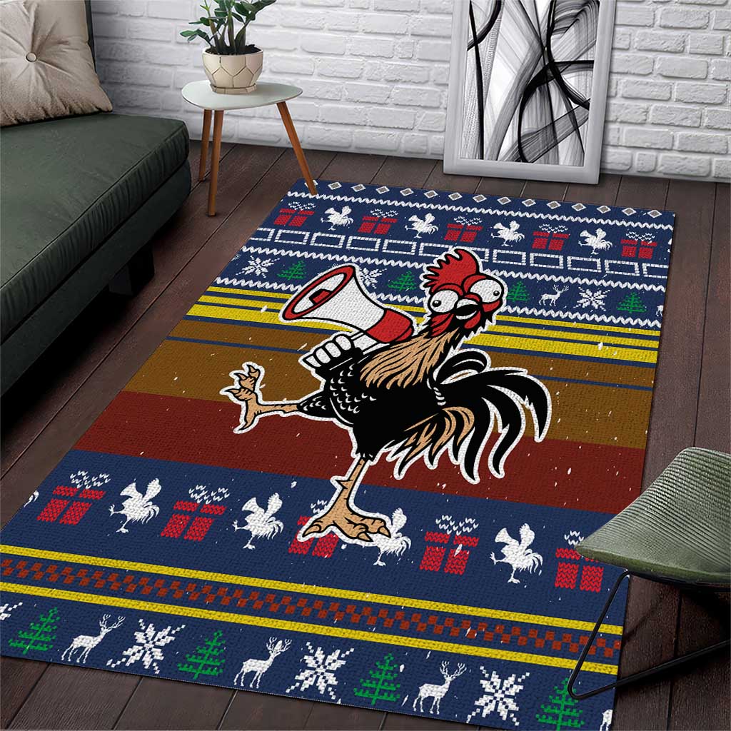 Chicken It Twice Christmas Area Rug Xmas Holiday Patterns - Wonder Print Shop