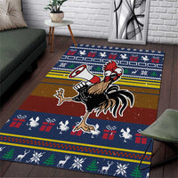 Chicken It Twice Christmas Area Rug Xmas Holiday Patterns - Wonder Print Shop
