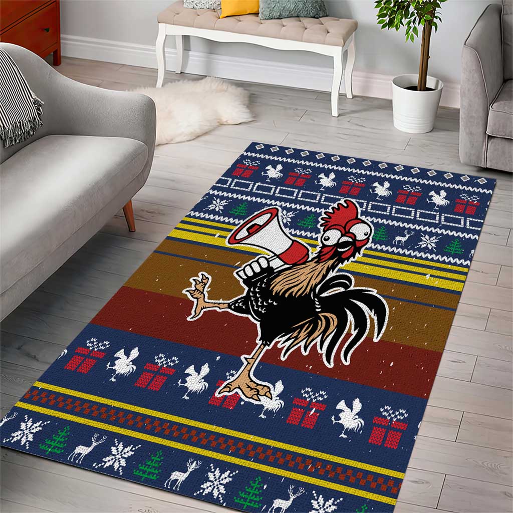 Chicken It Twice Christmas Area Rug Xmas Holiday Patterns - Wonder Print Shop